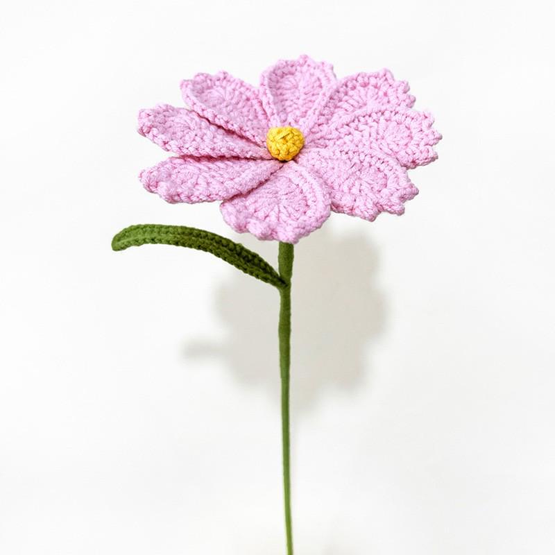 Handmade Woven Yarn Knitted Faux Flower Bouquet