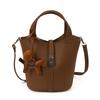 Fashion vegetable basket bucket bag women's 2025 autumn new high-value shoulder bag simple solid color niche messenger bag