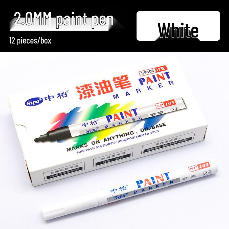 Zhongbai SP103 White Metallic Oil-based Touch-up Marker Pen, 2.0mm белый