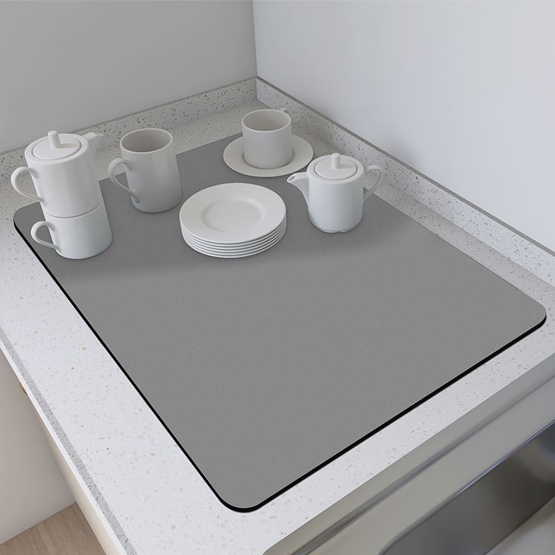 Effen kleur Diatomeeënaarde Keukenwerkblad Afdruipmat Warmte-isolatie Kan Worden Gesneden Spoelbak en Eetstokjeshouder Rek Waterabsorberend Sneldrogende Mat 50*60cm