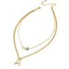 Trendy European & American Double-Layer Letter Necklace - Versatile Resort Style for Women