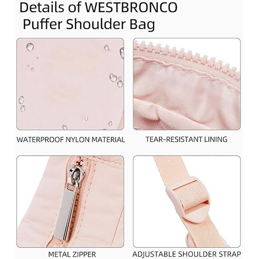 Fashion Nylon Handbag with Adjustable Strap Waterproof Underarm Bag Large Capacity Quilted Puffer Shoulder Bag Woman Girl