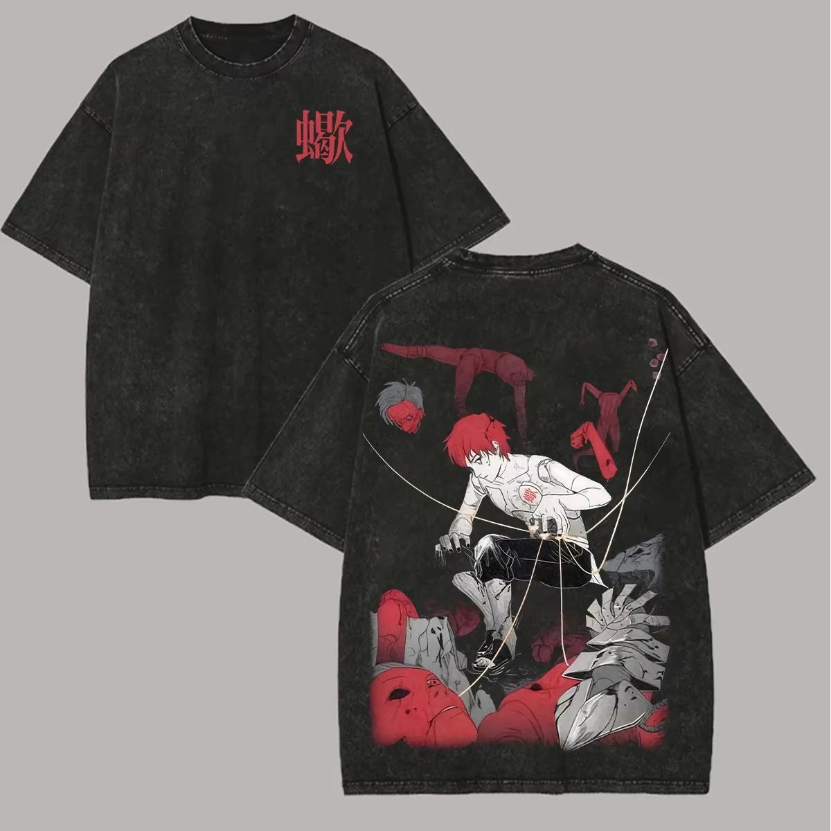 

Sasori T Shirt Naruto Men Acid Wash Back Print Akatsuki Puppet Anime Graphic Cotton Streetwear Sasori Vintage Bootleg Ins M