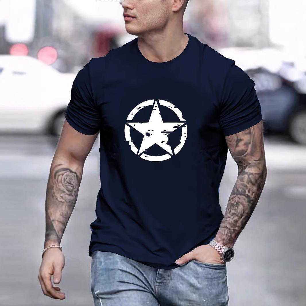 

Bestselling Summer Mens Comfortable and Loose Largelogo Graphic Print Roundneck Shortsleeved Tshirt 4XL