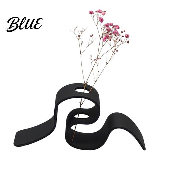 Living Room Plant Shelf 3D Printed Dried Flower Stand Curved Ribbon Vase Decorative Holder Bedroom Container Artificial Display Rack for
