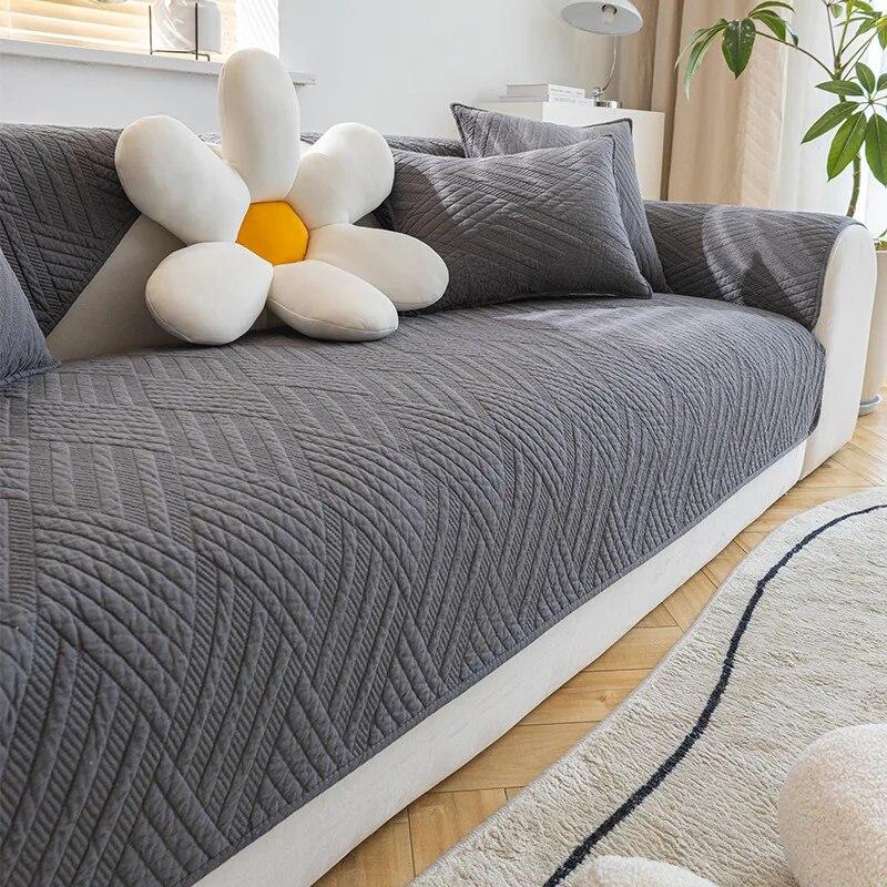 Cotton Fabric Four Seasons Universal Non-slip Sofa Cushion Modern Simple Combination Sofa Cushion Cover Towel
