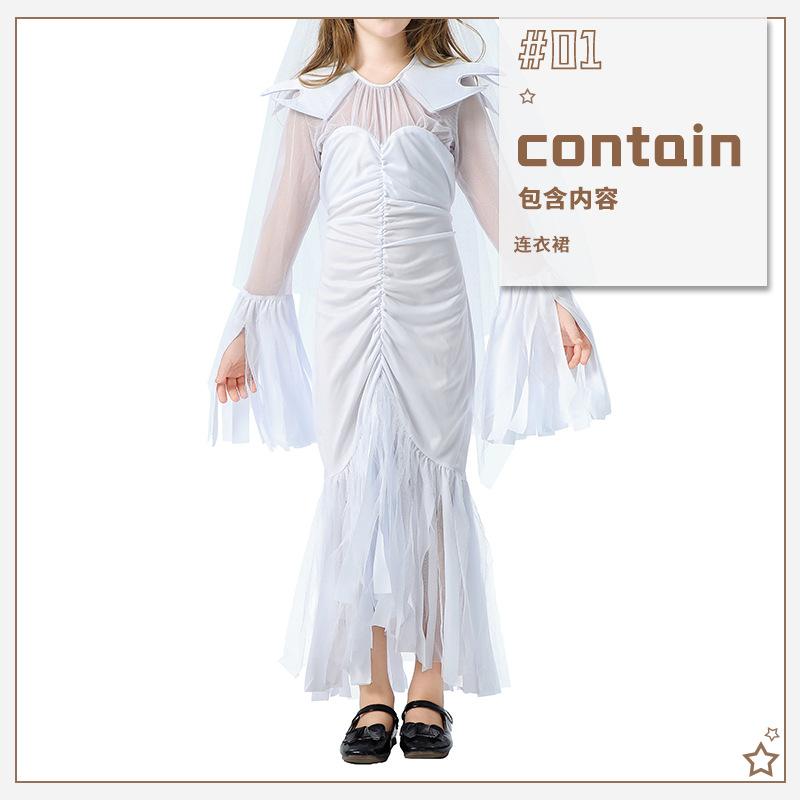 2026European and American Halloween costumes: ghost bride, witch costume, funny dress, stage performance outfit for girls