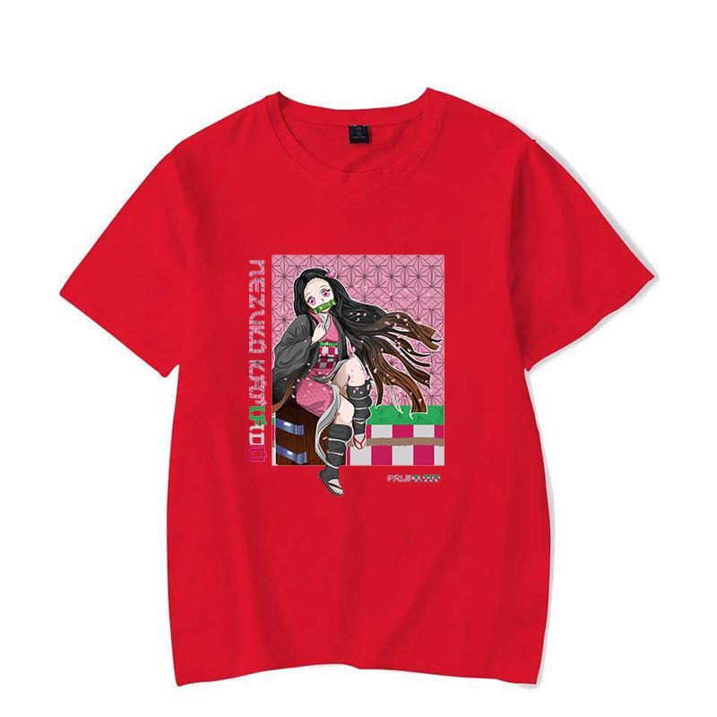 

New Anime T Shirt Kamado Nezuko Print T-shirt Unisex Summer Casual O-neck Lady Female Clothing Short Sleeve Tees S