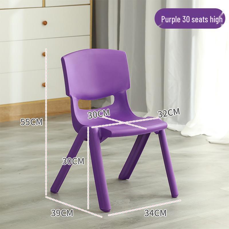 Kinder Kunststoff Rückenlehnen Stuhl und Tisch Set - Kindergarten Lernstuhl, Verdickter Kleiner Hocker für Kinder
