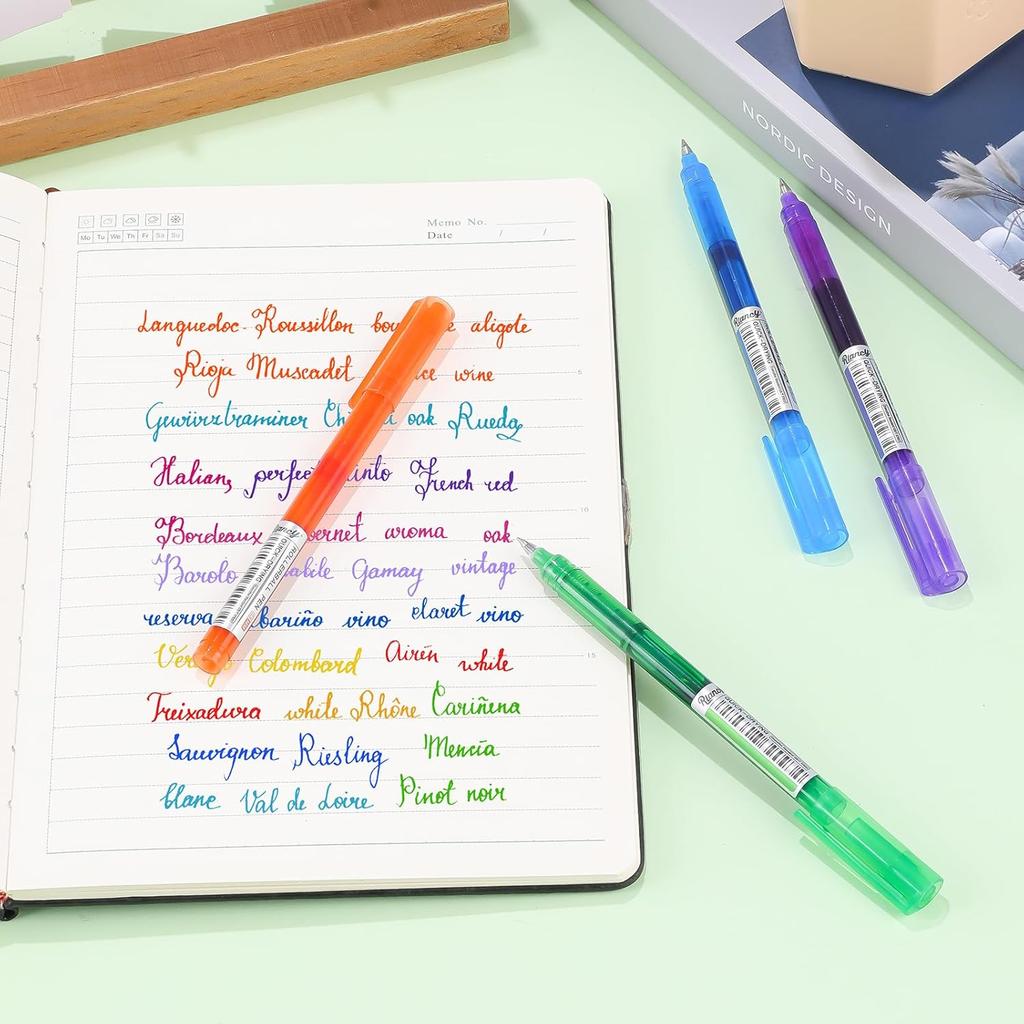 USUAL Gel Pens 24 Colored Gel Ink Pens 0.5mm Liquid Ink Rollerball Pen Cute Fine Point Smooth Writing Quick-Drawing Pen for Journaling Back-to-School