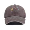 Retro Floral Embroidery Baseball Cap Washed Cotton Adjustable Baseball Hats Sunscreen Hats For Man Women