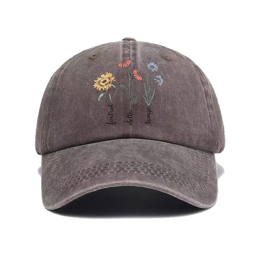 Retro Floral Embroidery Baseball Cap Washed Cotton Adjustable Baseball Hats Sunscreen Hats For Man Women
