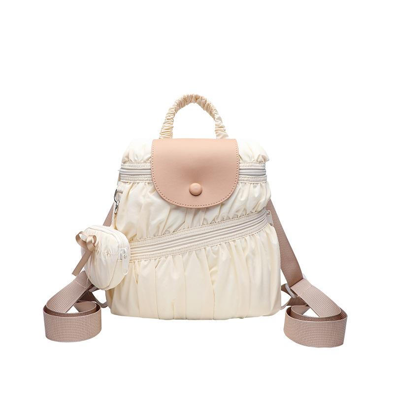 

Белый рюкзак с облаком-пуговицей, женский, в студенческом стиле, маленький школьный рюкзак, рюкзак для поездок на кампус, милая сумка для милой сестры 24*9*28cm