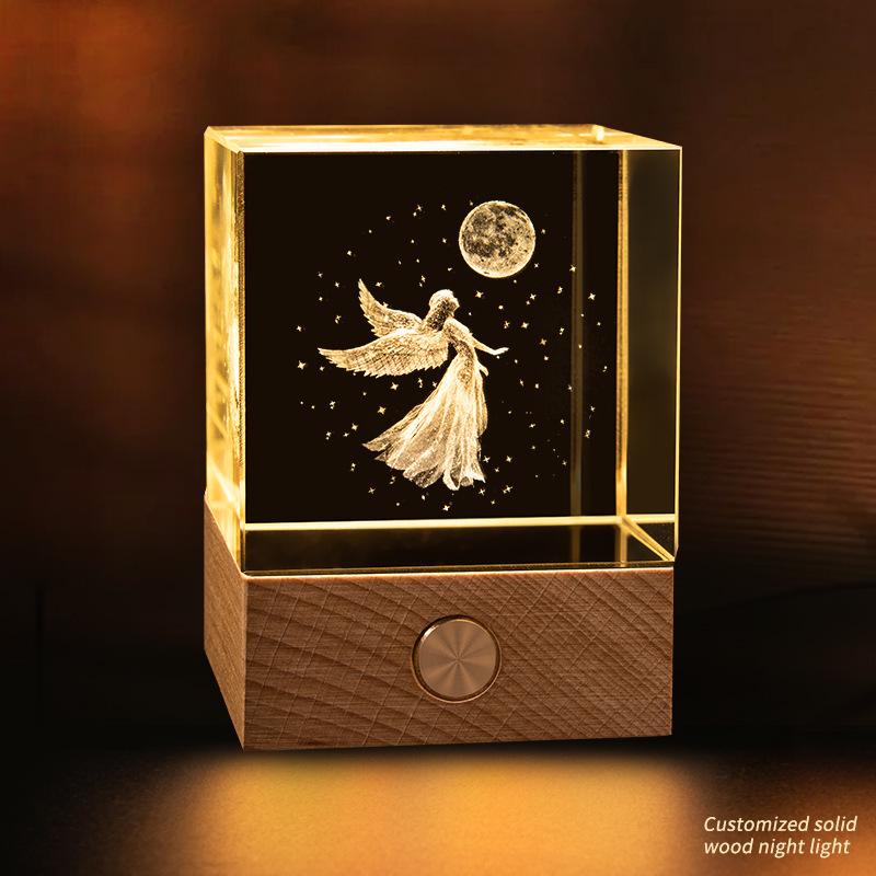 Starry Sky Cube Crystal Night Light: Creative Bedside Atmosphere Lamp