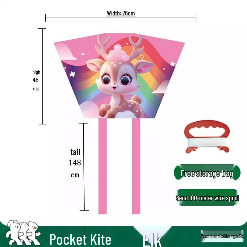 Children's Pocket Storage Bag Soft Body Cartoon Kite - Outdoor Toy
