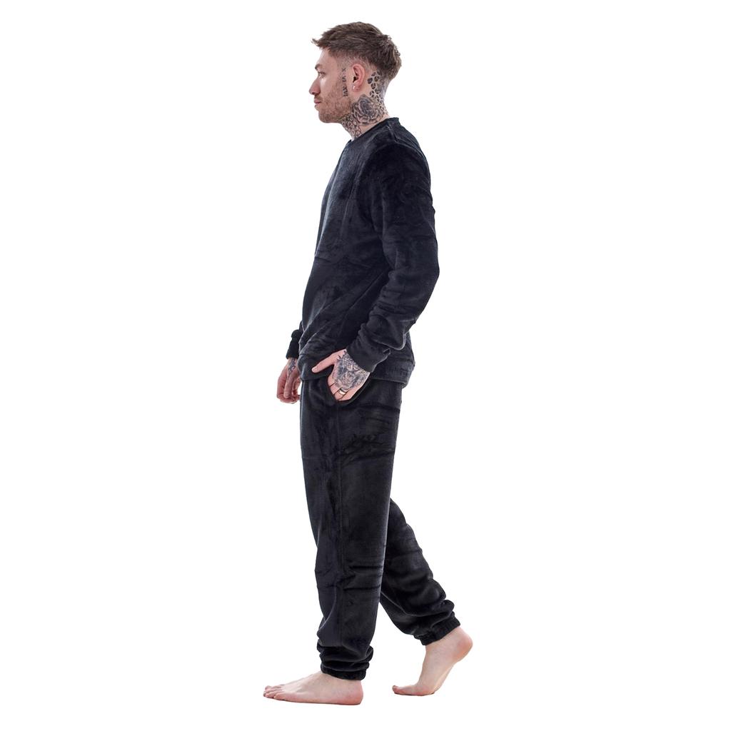 Keanu Mens Fleece Long Pyjama Set