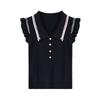 Summer Matchy-matchy V-neck Thin Design Niche Sleeveless Knit Top T-shirt Female Tide Casual Essential Comfort and Style Slim Fit Pullovers Tees