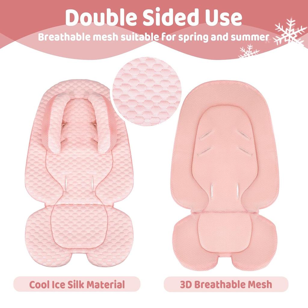 KAKIBLIN Infant Car Seat Insert for Baby To Newborn,Baby Head Support with Baby Head Pillow Breathable Fabric Baby Car Seat Head Support, Baby Car