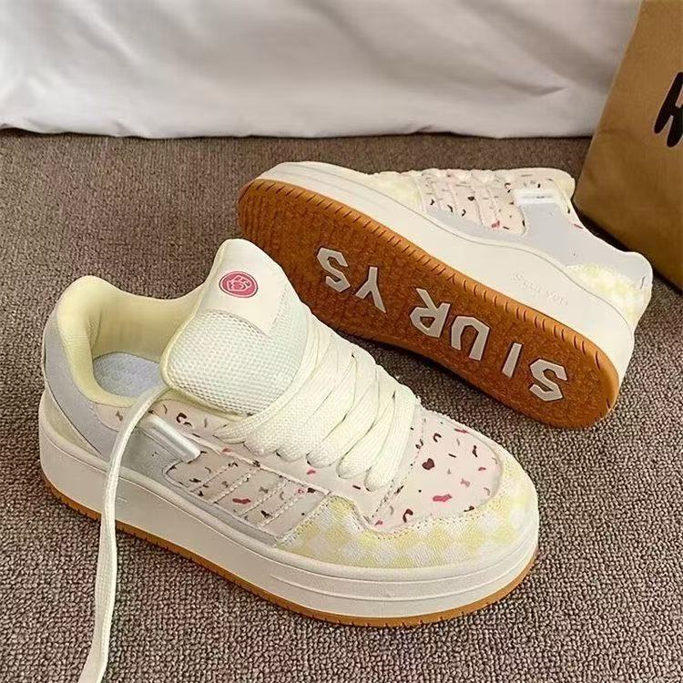 Zhao Liying Cranberry platform bread color scheme shoes ins casual board shoes new