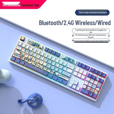 108-key Wireless Bluetooth RGB Mechanical Keyboard - Three-Mode for Girls, Office, Wired Gaming, Custom Design