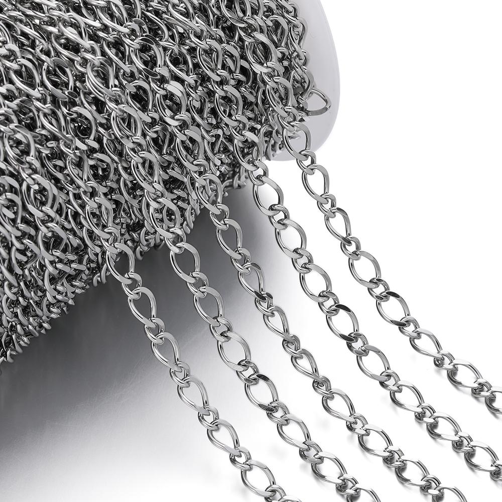 1m 1.4mm Golden Color O Clasp Twist Chain Stainless Steel Chains Links for DIY Jewelry Making Necklace Bracelet Accessories