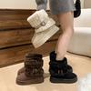 2025 Women's Leather Snow Boots Winter Women's Ankle Boots Flat Sole Comfortable Cotton Warmth New Women's Shoes