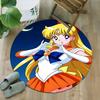 1pc Sailor Moon  Carpet, Round Rug, Comfortable, Suitable for Entryways, Living Rooms, Office, And Bedrooms, Christmas Decoration
