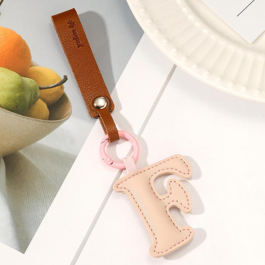 Stylish & Versatile Leather Alphabet Keychain Pendant