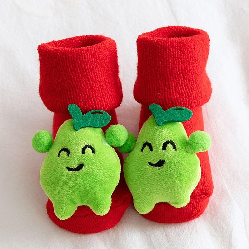 Baby Socks Christmas Tree Silicone Anti Slip Middle Socks for Baby Newborn Girls Boys Winter Warm Socks for 1-3Y Babies
