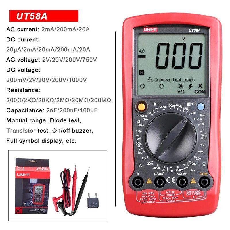 UNI-T UT58A UT58B UT58C UT58D UT58E Professional Digital Multimeter High Accuracy Multi Function Electrical Measuring Tool