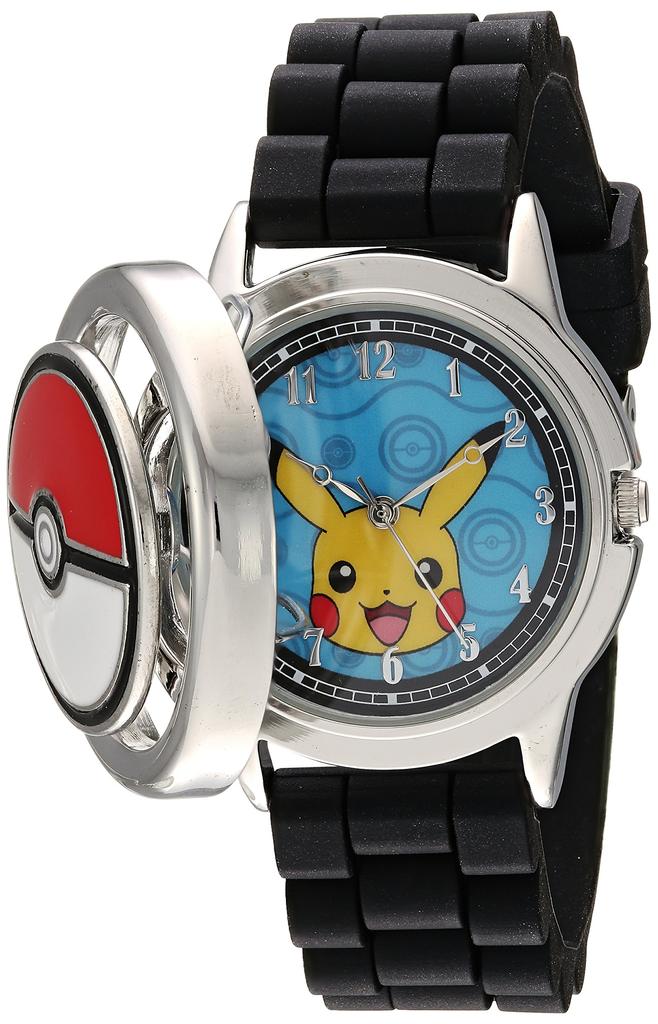 Pokemon Men's Casual Watch Quartz Metal & Silicone Black (Model Number: POK9025)
