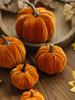 Velvet Artificial Pumpkins Decoration Brown Pumpkin Decor for Fall Halloween Thanksgiving Autumn Harvest Home Decorations Gift