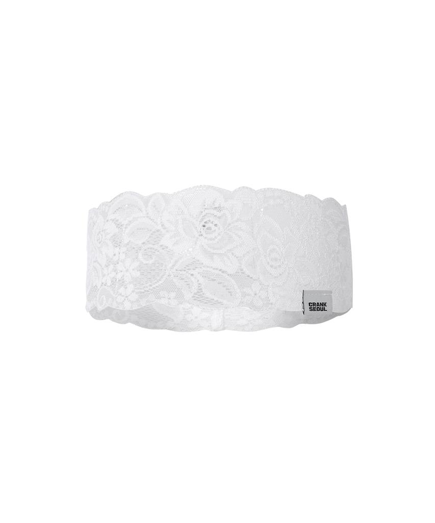CRANK Lace Veil Hairband_White