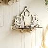 Elegant Carve Wood Human Figure Candle Sconce Display Shelf Wall Mounted Shelf Unique Shelf for Modern Interiors