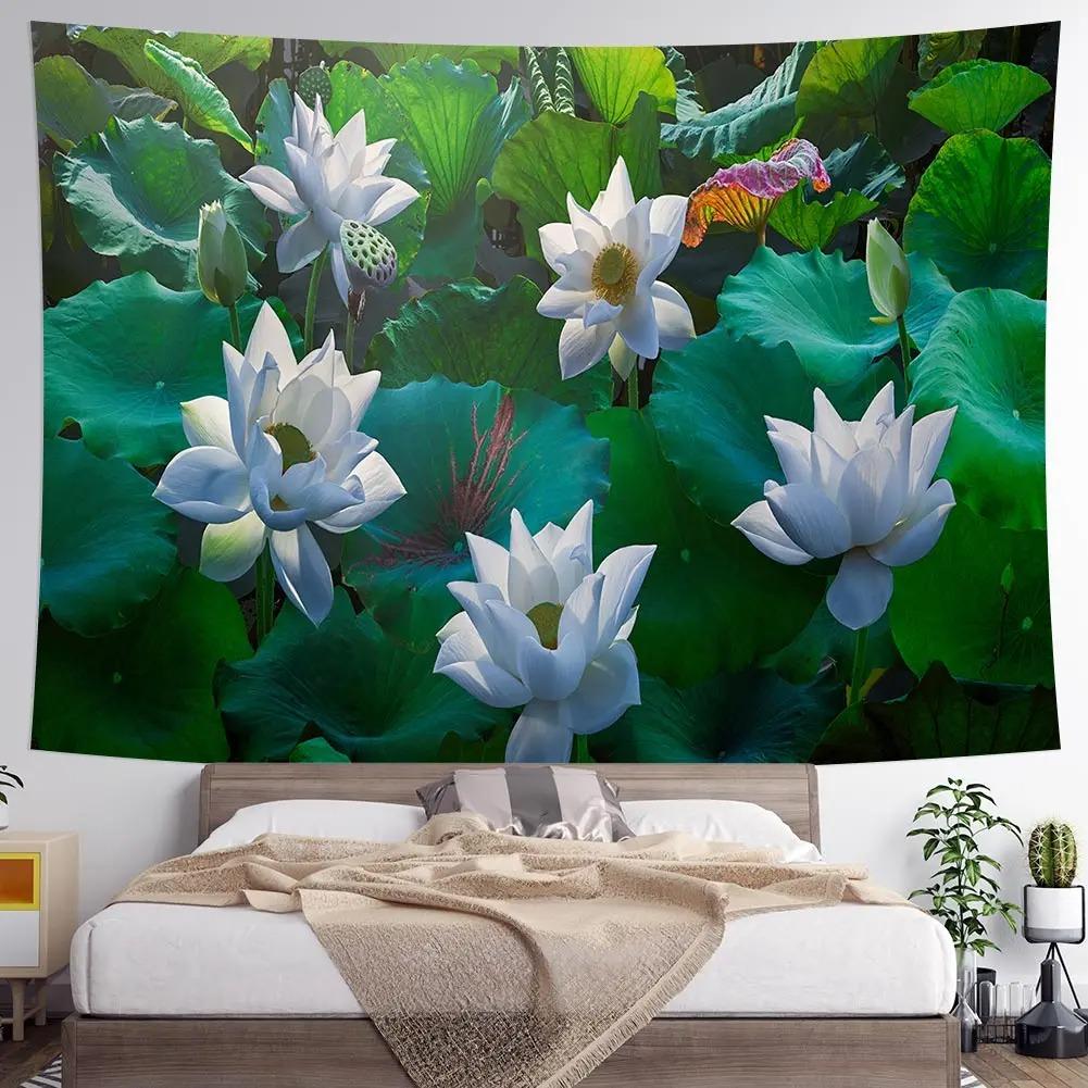 Lotus Leaf Lotus Room Decorative Tapestry Home Wall Decor Office Living Room Tapestry