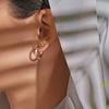 925 silver diamond inlaid craft honeycomb shaped advanced electroplating 18K gold women's earrings my love gift