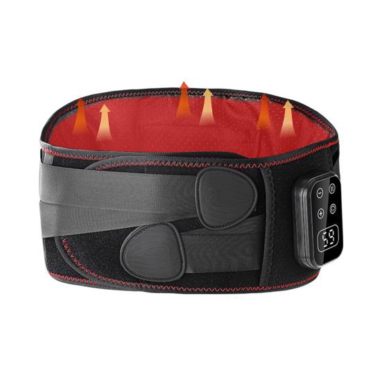 

Массажер для поясницы с подогревом Пояс для поясничной поддержки для облегчения боли Грелка и вибрационный массаж Регулируемая поясная обертка чёрный