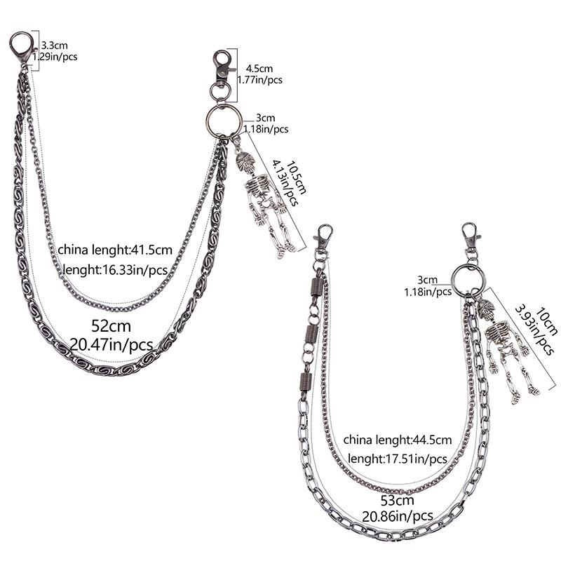 Hip Hop Inspired Metal Skeleton Waist Chain; Punk Personalized Vintage Pants Chain; Excellent Gift Idea