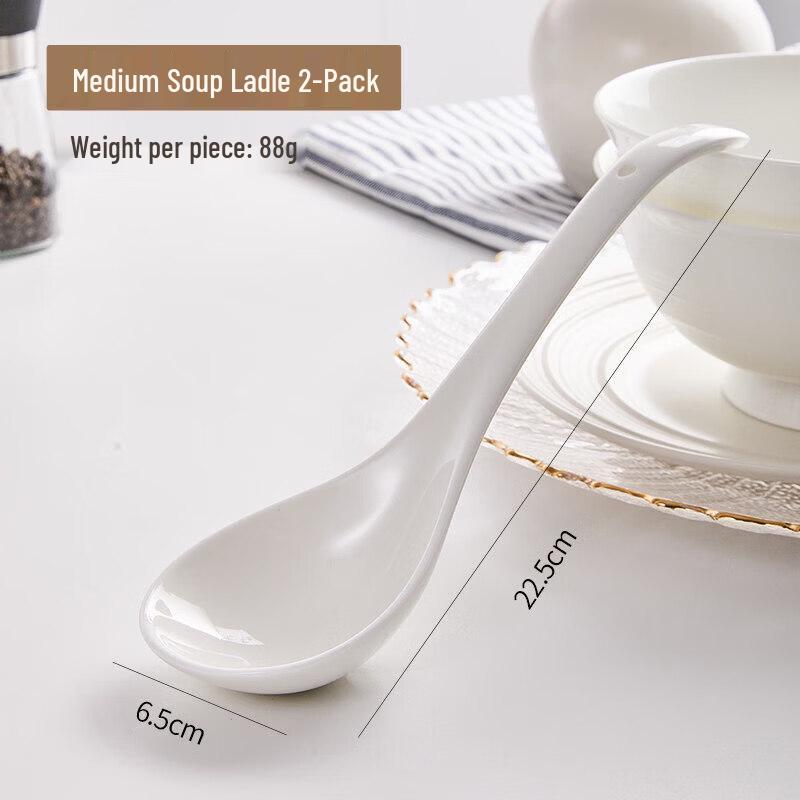 Qiwei Ceramic Long-Handle Soup Spoon