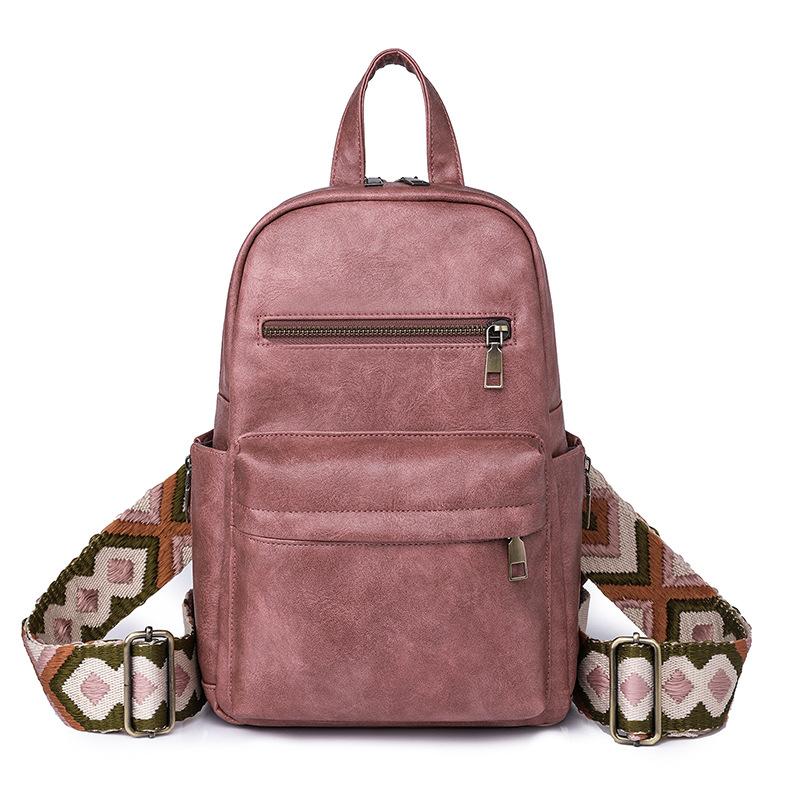 Small Backpack for Women's Backpack European and American Retro Fashion Women's Breast Bag Backpack