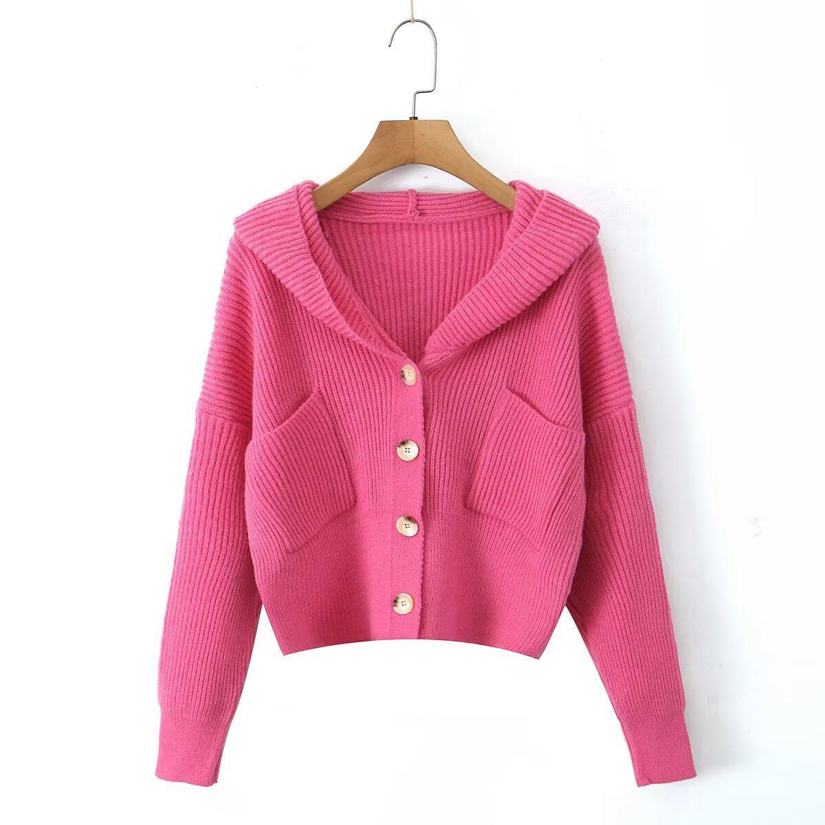 

Женская зимняя мода 2024 года: Универсальный кардиган с капюшоном в европейском и американском стиле Medium розы красного