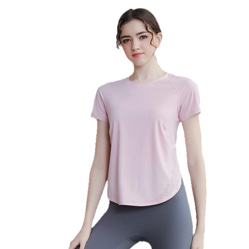 Women's Quick-Dry Short Sleeve Yoga Top - Loose Fit, Nylon, Summer Sportswear