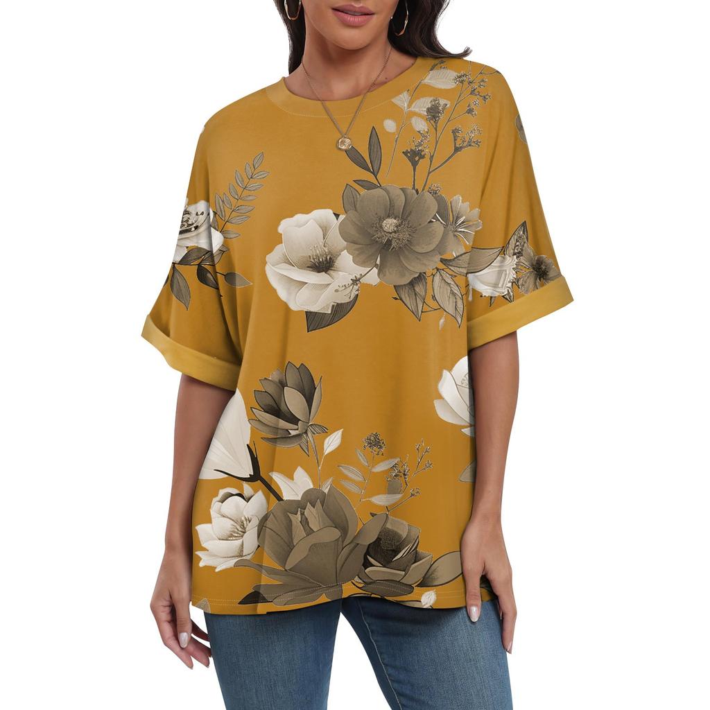 Summer Round Neck 3D Colorful Print Top Fashionable Casual Short Sleeved Women's T-shirts