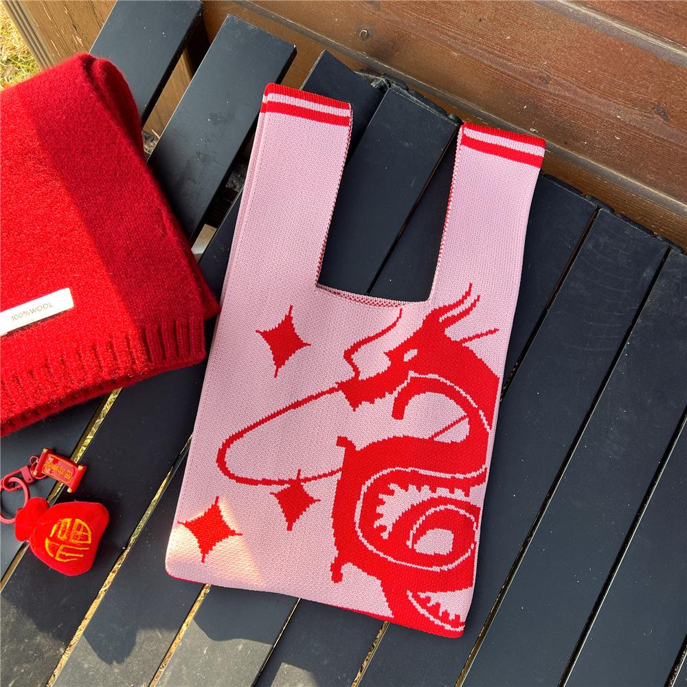 Knitted Mobile Phone Bag For Women In Spring And Autumn Cute Cartoon Versatile One Shoulder Diagonal Cross Bag Travel Coin Purse Small Handbag