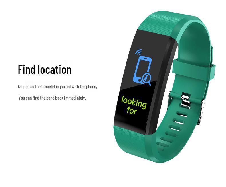115Plus Wasserdichtes Bluetooth Smart Armband - Herzfrequenz-, Blutsauerstoff-, Blutdruckmessgerät für Erwachsene
