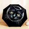 Starry Night Cat Moonlight Adventure Umbrella: Automatic Opening & Closing, Outdoor Travel Companion, Lightweight and Durable