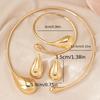 Trendy Open Metal Water Drop Necklace & Bracelet Set for Women