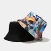 Spring and Summer Cotton Print Bucket Hat Fisherman Hat Outdoor Travel Sun Cap for Men and Women 121