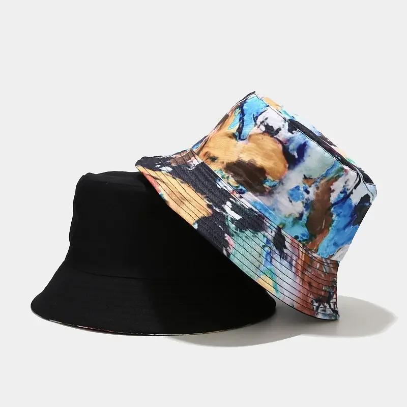 Spring and Summer Cotton Print Bucket Hat Fisherman Hat Outdoor Travel Sun Cap for Men and Women 121
