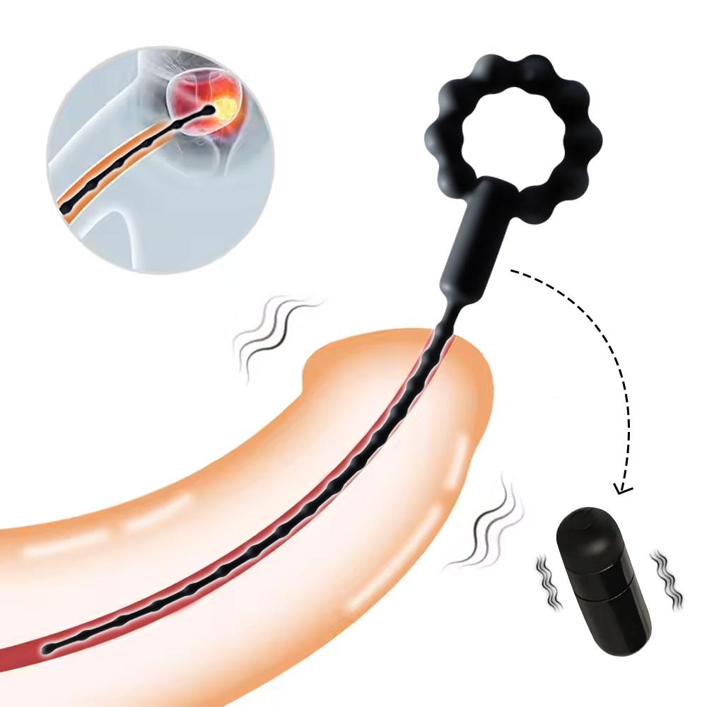 Penis Plug Vibrator Urethral Catheter Sound Vibrators Horse Eye Stick Penis Urethral Plug Glans Training Device Sex Toys